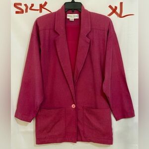 Grace Karin Women's 💯% Silk Fuchsia Blazer